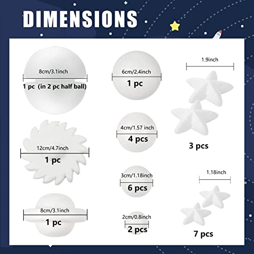 Pllieay 63PCS Solar System Foam Ball Kit for Back to School Science Project - color: 63 Pieces