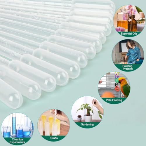 moveland 25Pcs 5ML Pipettes Dropper for Lab Science, Essential Oil, DIY Art - size: 5 ML