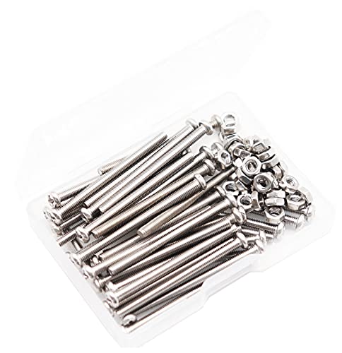 cSeao 30-Pack M3 x 40mm Pan Head Phillips Drive Machine Screws Hex Nuts Set - size: M3 x 40mm 30-Pack