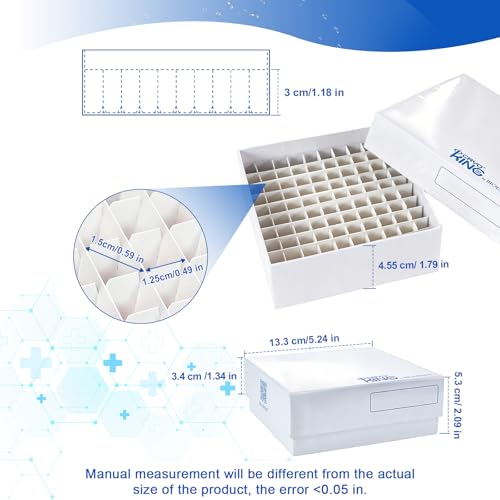 100-well Cryo Boxes, Plastic Coating, 2 Inch Height, Case of 100 - size: 2 in,100-well