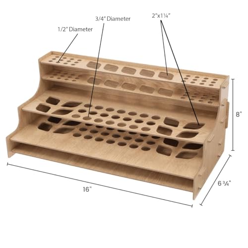 HG Art Concepts Mezzo Artist Drawing Rack - Wood Grain Laminate Multi Layer Desk Stand Professional Storage Display Organizer for Pens, Pencils, Drafting and all other Drawing Tools