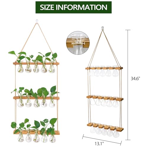 XXXFLOWER Wall Hanging Propagation Station 5 Bulb Vase 3 Tiers - color: Transparent-15 Bulb Vase