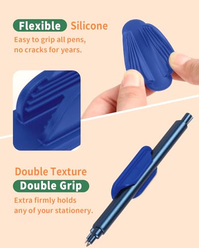 Tiizze Silicone Adhesive Pencil Holders for Classroom & Desk, 10 Pack, Blue - color: Blue