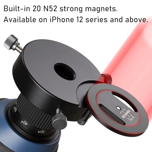 for Magsafe Digiscoping Adapter,Fits Telescope or Spotting Scope 2.5" Eyepiece Max,Magnetic Attachment for iPhone 12/13/14/15/16/17 Pro Max Magnetic Case