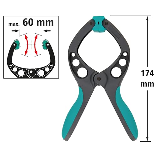 wolfcraft Set FZ 60 Spring Clamps 8 Pieces I 8652000 I Versatile Helper - Ideal for DIY and Model Building Projects - style: Set of spring clamps 60 mm