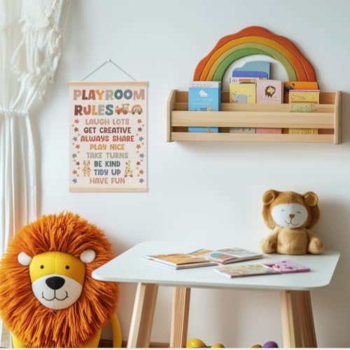 Playroom Decor Boho Poster Hanger, Nursery Decor Play Room Wall Decoration - color: Multi 0034