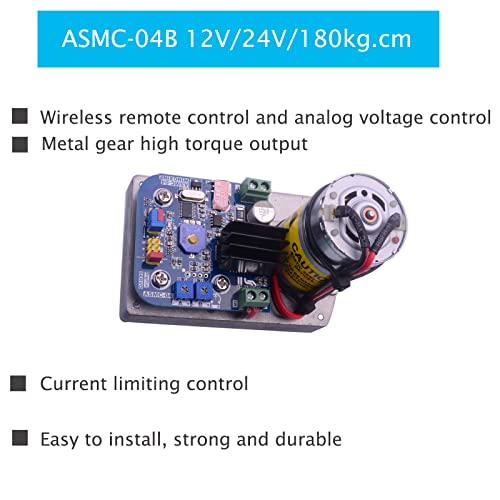 ASMC-04B Robot Digital Servo High Power Torque 12V/24V 180kg.cm with Arm Plate for Large Robotic Manipulator Multicolored