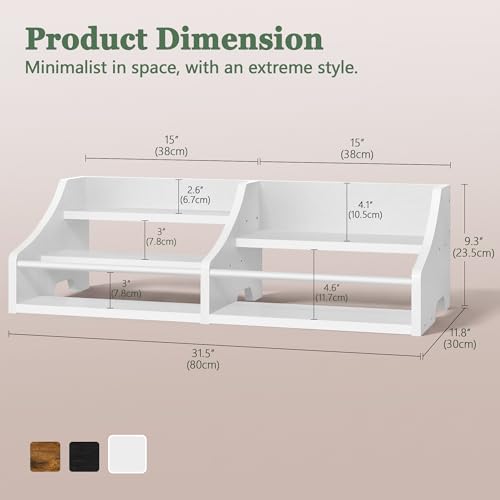 FAVOOSTY 5 Tier Countertop Liquor Bottle Display Shelf Organizer, White - color: White
