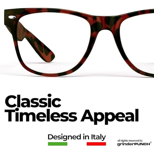 grinderPUNCH Reading Glasses for Men Readers High Power Strong 1.0 to 6.0 - color: 3 Pack Tortoise