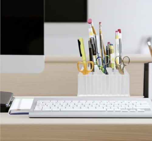 Versatile 4 in 1 Desktop Stationery, Pens Pencils, Storage Container for Small Parts, Tools Hardware Organizer, 24 Compartment, Screws Nails, Scissors, Electronics, Art Craft Hobby Supplies, USA