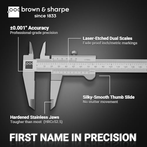 Brown & Sharpe 6 Inch Vernier Caliper, 0.001 Inch Resolution