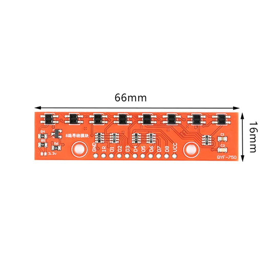 2Pcs 3.3V-5V Tracking Sensor Module 8 Channel Finding Module Line Follower Infrared Detection Sensor 8 bit Detector Hunt Board PCB