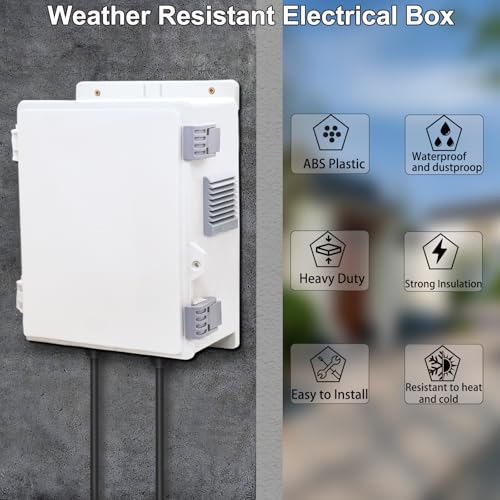 Outdoor Electrical Junction Box, Ventilation and Heat Dissipation ABS Plastic Project Enclosure with Internal Mounting Panel 9.2"x 7"x 4.6" - size: 9.2"x7"x4.6"