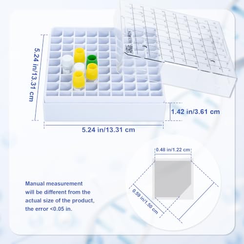 2in PC Cryo Boxes, 81-Well Tube Racks, Case of 20, White - color: White, size: 2in,81-well