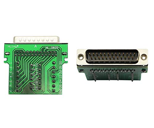 CERRXIAN DB25 Breakout Board, DB25 Male D-SUB Connector to DB25 Screw Solderless Wiring Terminal Module Breakout PCB Board Kits with Plastic Case (M Black) - color: DB25 Male