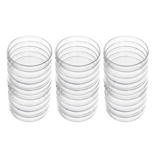 30 Pack 90 x 15mm Plastic Bioresearch Sterile Petri Dishes with Lids - size: 30pcs 90MM