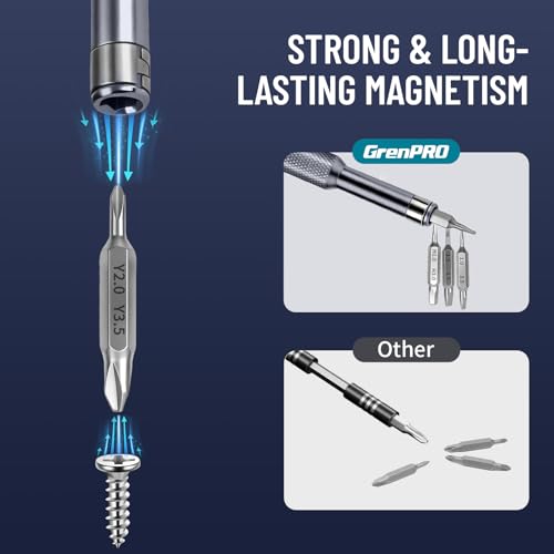 GRENPROM 65-in-1 Precision Screwdriver Set, Magnetic S2 Alloy Steel Bits