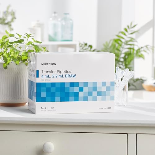 McKesson Transfer Pipette, Non-Sterile, 3.9 mL, 0.5 mL, 1 mL, 500 ct