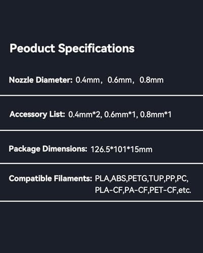 Creality Official K2 Plus Nozzles, 0.4mm, 0.6mm, 0.8mm 4PCS Unicorn Quick-Swap Nozzle Kit 0.4mm 0.6mm 0.8mm, Copper Alloy and Hardened Steel Nozzle Suitable for K2 Plus, K2, Creality Hi Combo - style: 4P-0.4/0.6/0.8