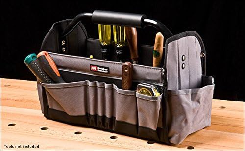 McGuire-Nicholas 15" Collapsible Tool Tote, Grey and Black Tool Tote Bag, 22015