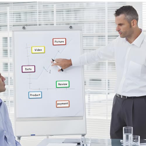 2X4 Whiteboard Magnets,Dry Erase Magnetic Labels with Colorful Border - size: 4X2",30PCS