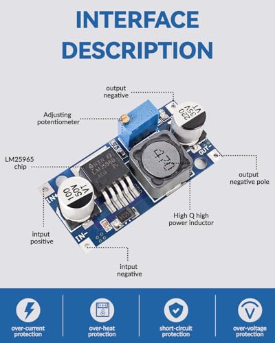 20 Pack LM2596 DC-DC Buck Converter Step Down Variable Volt Regulator Input 3.0-40V Output 1.5-35V Adjustable Voltage Regulator Electronic Voltage Stabilizer Power Supply Module - color: 20 Pack