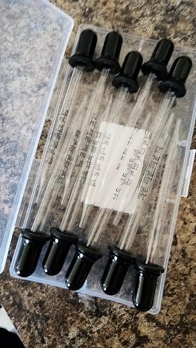 Glass Droppers 1ml with Rubber Bulb, 10 Pack Clear Transfer Pipettes for Essential Oils, Liquid Medicine, Feeding, Laboratory & Measurement