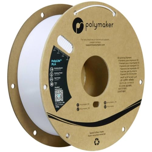 Polymaker PLA Filament 1.75mm Cold White 1KG Spool, Neatly Wound - color: 115 - 1.75mm Cold White (Hex Code: #Eaecf5), size: 1.75 Millimeters