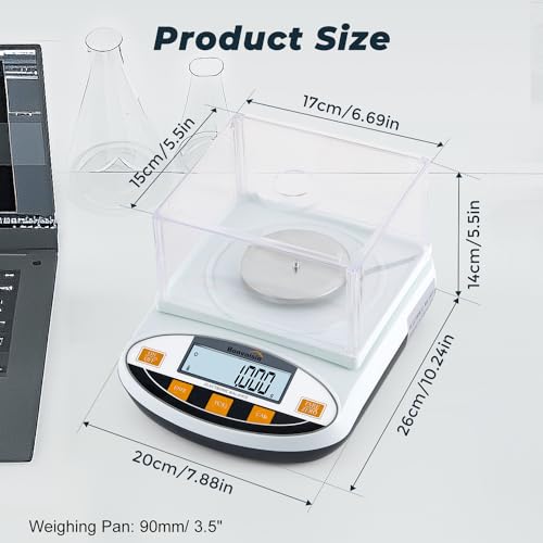 Bonvoisin Lab Scale 500g x 0.001g Digital Gram Scale Analytical Balance - size: 500g, 0.001g