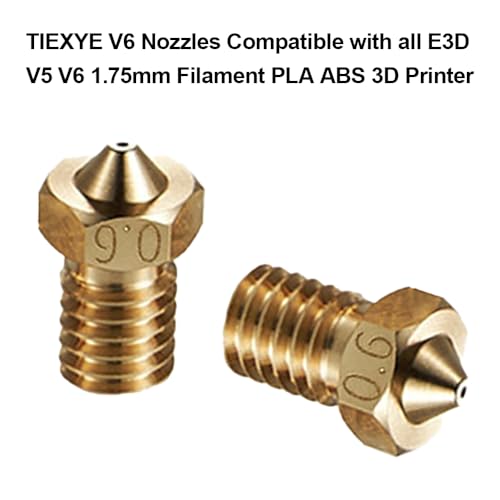16Pcs V6 Brass Nozzles 0.6mm Compatible with E3D V5 V6 Hotend, Prusa i3 MK3 MK3S, ANYCUBIC I3 Mega, Anet A8, M6 Thread 3D Printer Nozzle for 1.75mm Filament, - style: 16Pcs V6 Nozzles 0.6mm