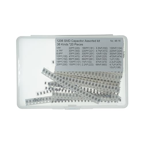 36 Values x 20 Pcs 1206 SMD MLCC Ceramic Capacitor 1pF-10uF - size: 1206