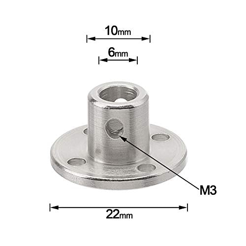 2 Pack 6mm Flange Coupling Connector, Rigid Guide Steel Model Coupler Accessory, Shaft Axis Fittings for DIY RC Model Motors, High Hardness Coupling Connector-Silver. (2 pcs 6mm) - size: 2 pcs 6mm
