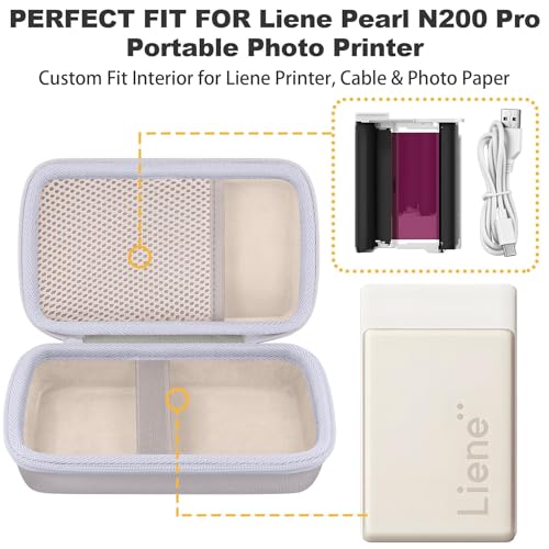 khanka Case for Liene Pearl N200 Pro Portable Photo Printer,Golden - color: Golden, style: for 2x3"N200 Pro