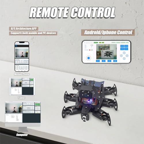 Adeept Ultimate RaspClaws Hexapod Spider Robot Kits for RPi 5/4B/3B/3B+