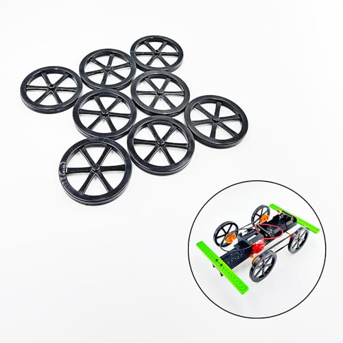 8PCS Model Toy Car Wheel RC Car Plastic Wheel with 2mm Dia Shaft for RC Car Truck Robot DIY Model Toy Building Parts (2x44mm Black) - style: 2x44mm Black