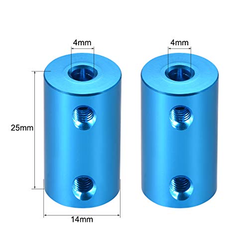uxcell 4mm to 4mm Bore Rigid Coupling Set Screw L25XD14 Aluminum Alloy,Shaft Coupler Connector,Motor Accessories,Blue - size: 4mm to 4mm