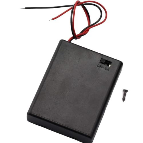 8PCS 4AAA Battery Holder with Switch and Screws, 4Slots 6V Battery Holder with Switch, 4X 1.5V AAA Batteries Holder Case with Wire and ON/Off Switch