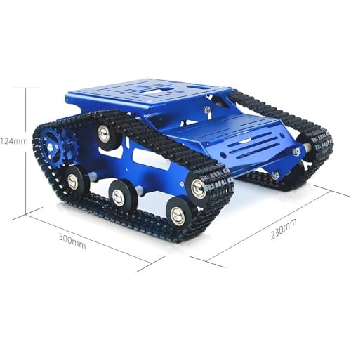 Tracked Robot Tank Chassis Kit Encoder for Arduino & Raspberry Pi - color: Blue, size: With Encoder motor