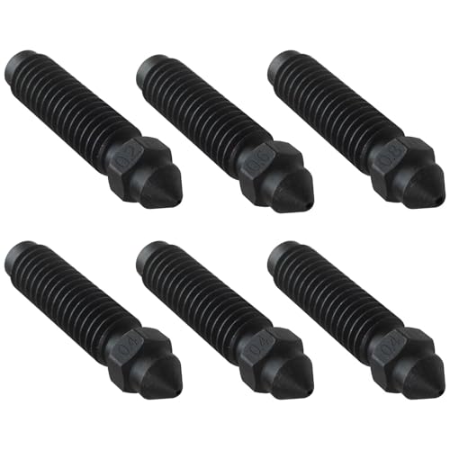 New Professional 6-Pack 3D Printer Nozzles Stainless Steel Hardened Tip 0.2-0.8mm Assortment High Flow Hotend Compatible for Elegoo Printers