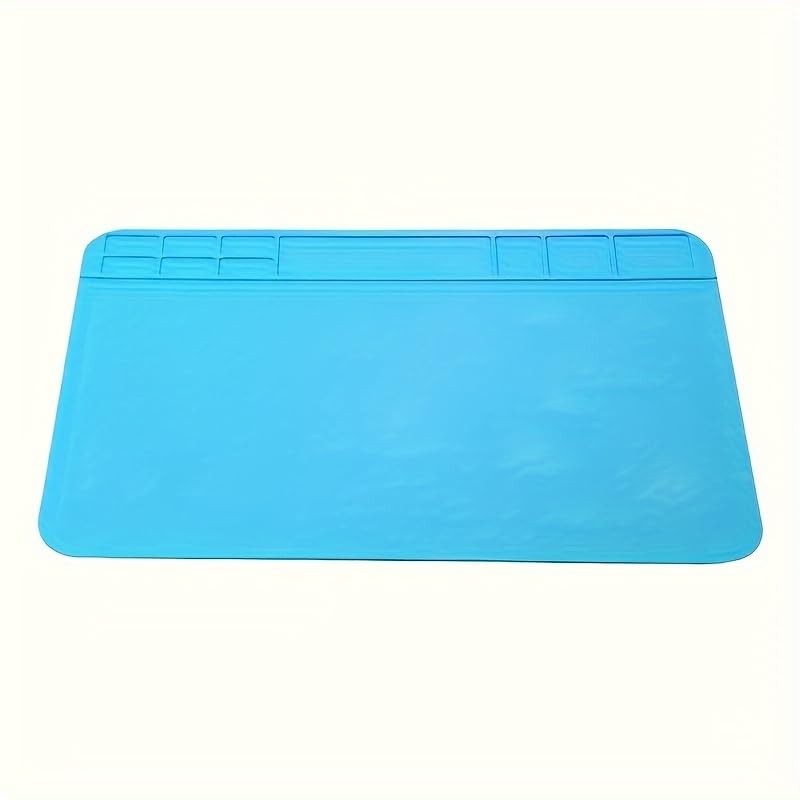 Silicone Soldering & Repair Mat – Heat Resistant up to 932°F (500°C) – Non-Slip Magnetic Workbench Mat for Soldering, Electronics, Computer & DIY Projects (Blue, 12 x 8 inch)