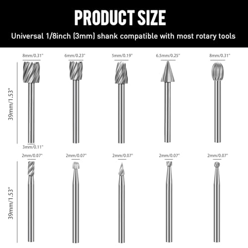 APORO Wood Carving Bits Engraving Router Bit with 1/8” Shank