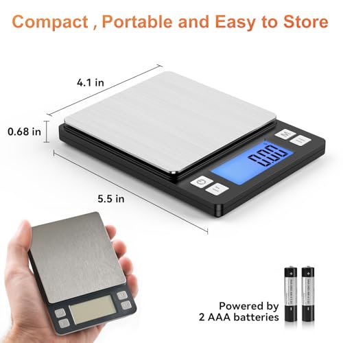 BOMATA 0.01g Small Digital Gram Scale, Upgraded 1kg Jewelry Scale - size: 0.01g/1kg Black (Battery)