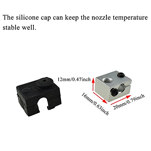 Hahiyo Aluminum Heater Block Help Heat Stabilize Cooling Hold Secure Clean Thread Burr Free Easy Replace for Mk7/8/9 Hotend Extruder Creality Ender 3/3 5/5 Pro Cr-10/10s Anet A8 1Set - size: 3D PrinterKit-V6-1 Set