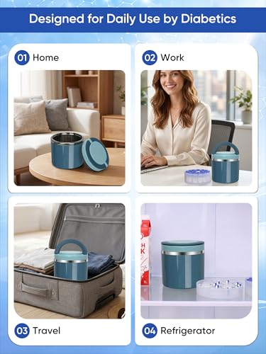 3ml Vial Storage Case with Jar, Hold 28 Vials, Perfect for Diabetics, Blue - color: 28slots Blue Jar