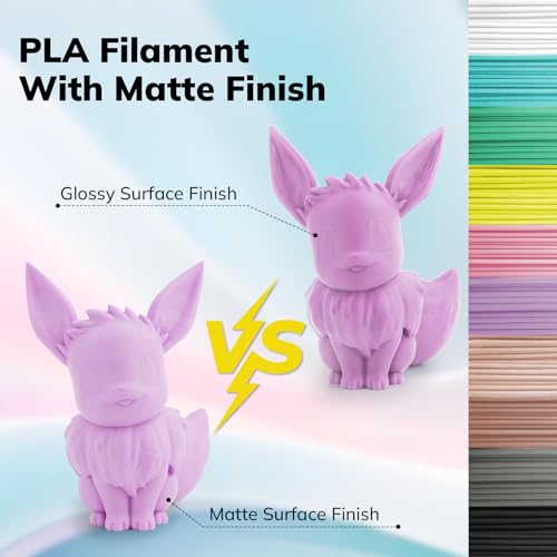 AMOLEN Matte PLA 3D Printer Filament 1.75mm Lilac Purple Smooth Finish 1KG - color: Lilac Purple