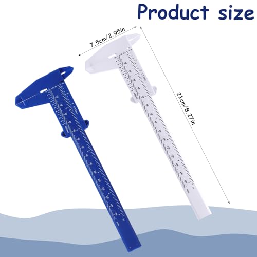 2 Pcs Plastic Measuring Calipers, Caliper Measuring Tool 150 mm Mini Eyebrow Ruler Portable 0-6 Inch Vernier Calipers Sliding Gauge Ruler