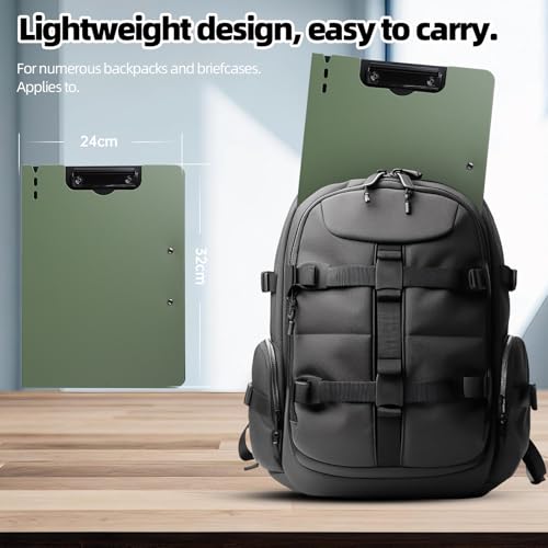 FRETONBA Clipboard Folder, 5 Pack A4 Foldable Clipboard with Horizontal and Vertical Double Metal Clips, 360 Degree Foldable Binder Clipboards with Pen Holder, File Cover Folder Clipboards, Green - style: 5Pack- Green