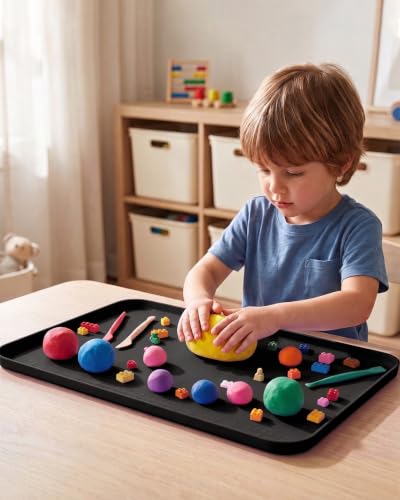Silicone Mats for Crafts, 24" x 16" Waterproof Non-Slip Playdoh Mat - color: Black, size: 24" x 16"