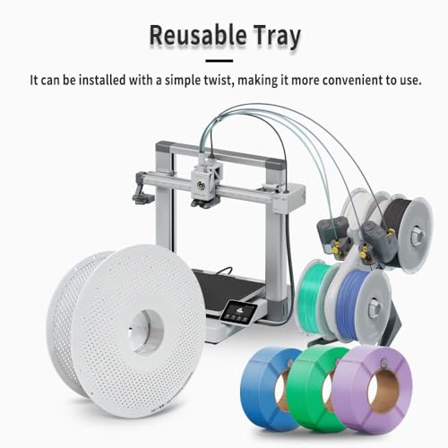 Bamboo LAB Original AMS Filament Spool Detachable Filament Reel Tray Holder Low Temperature Tray Reusable Fit for PLA,PETG,TPU,ABS Compatible with Bambu X1,P1,A1 3D Printer (White)