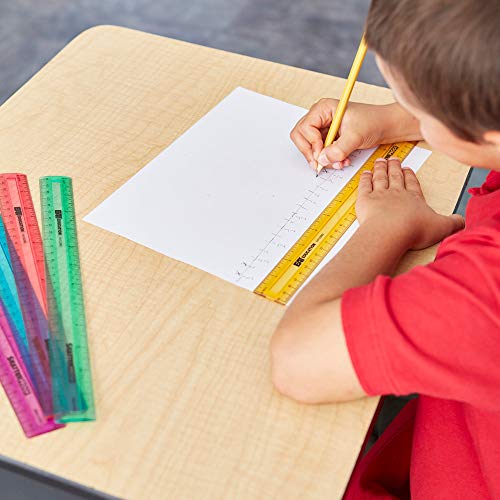EAI Education 12" ShatterProof Ruler: Assorted Colors - Set of 10